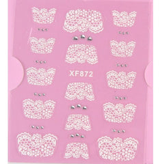 Nail Sticker With White Flower